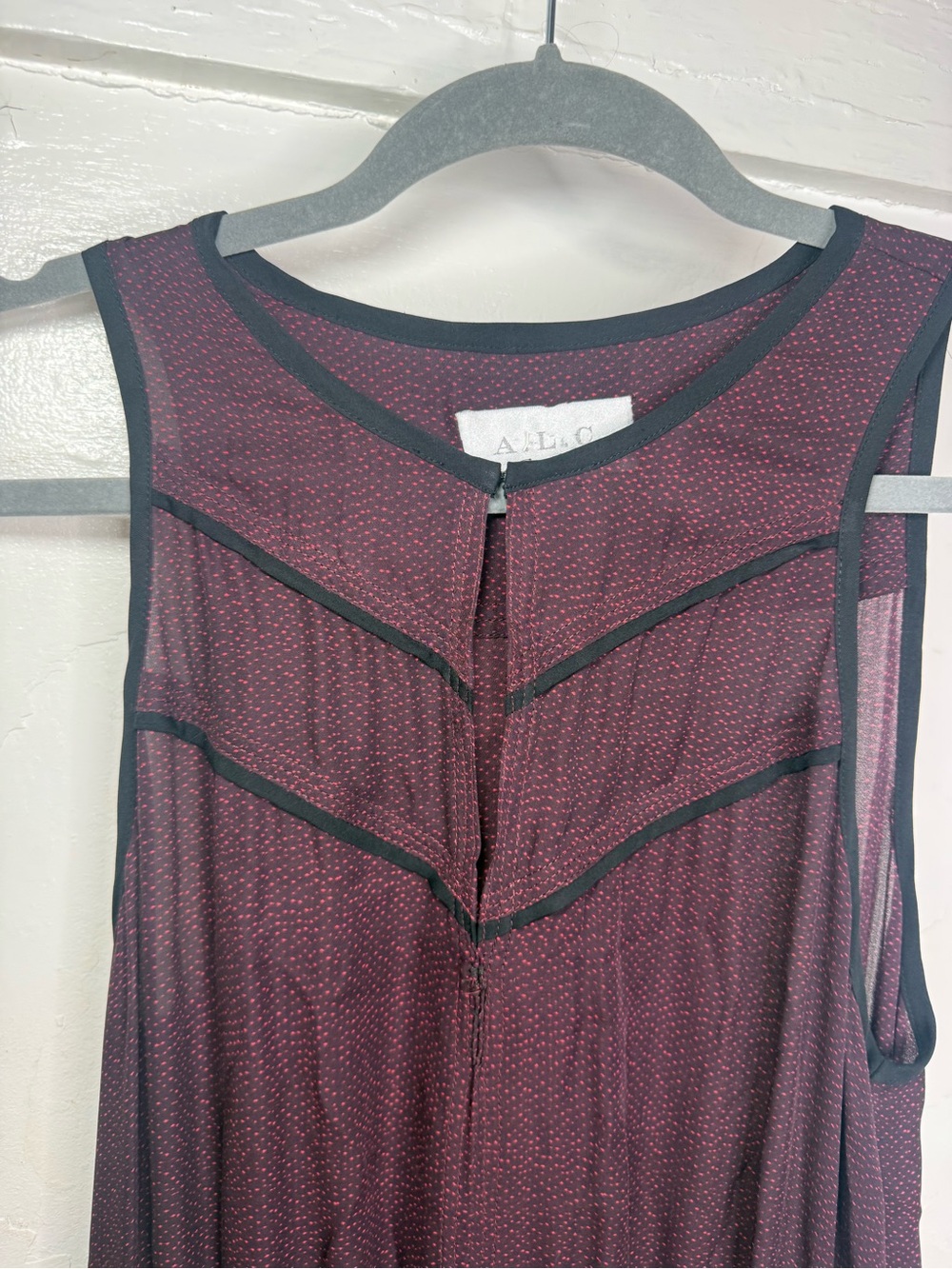 ALC Burgundy Maxi Dress Size Medium Sleeveless Lightweight Wine Plum - Picture 12 of 16